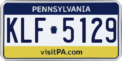PA license plate KLF5129