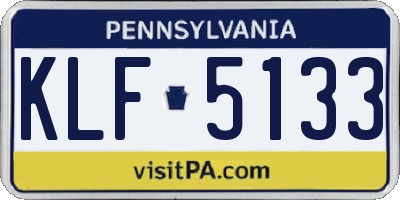 PA license plate KLF5133