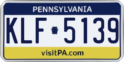 PA license plate KLF5139