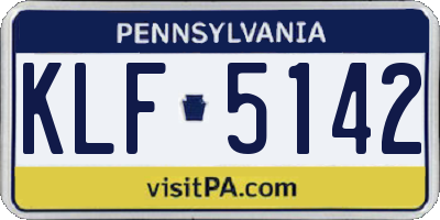 PA license plate KLF5142
