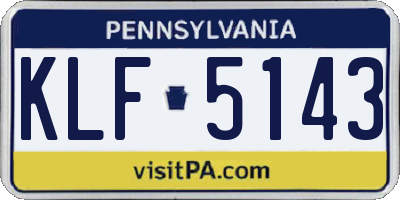 PA license plate KLF5143