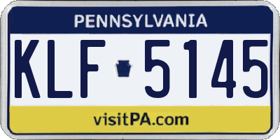 PA license plate KLF5145