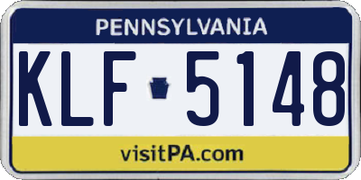 PA license plate KLF5148