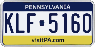 PA license plate KLF5160