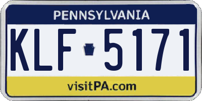 PA license plate KLF5171