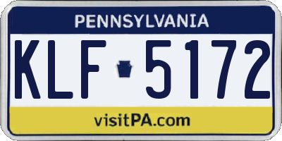 PA license plate KLF5172
