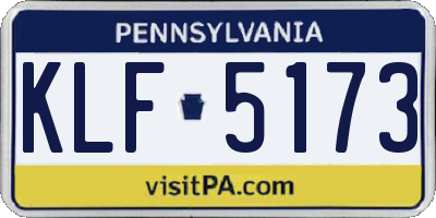 PA license plate KLF5173