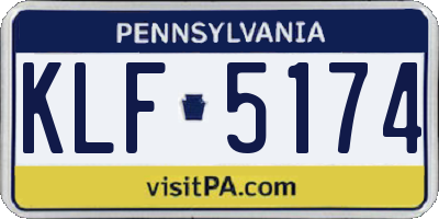 PA license plate KLF5174