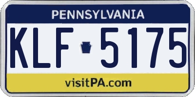 PA license plate KLF5175