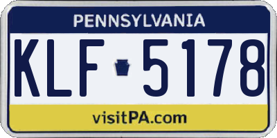 PA license plate KLF5178