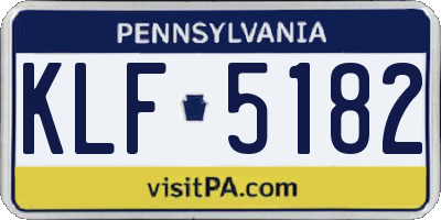 PA license plate KLF5182