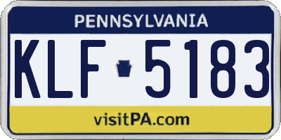 PA license plate KLF5183