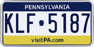 PA license plate KLF5187