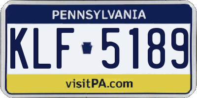 PA license plate KLF5189