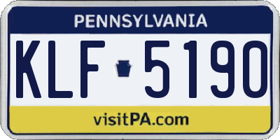 PA license plate KLF5190