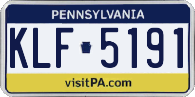 PA license plate KLF5191
