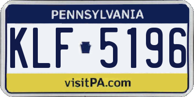 PA license plate KLF5196