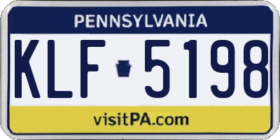 PA license plate KLF5198