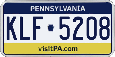PA license plate KLF5208