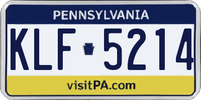 PA license plate KLF5214