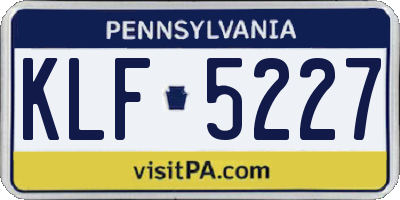 PA license plate KLF5227