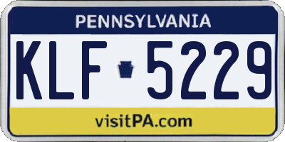 PA license plate KLF5229