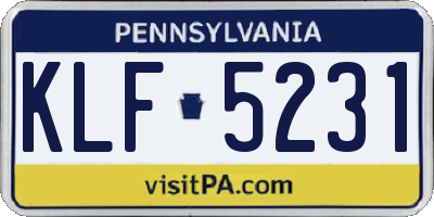PA license plate KLF5231
