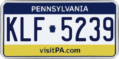 PA license plate KLF5239