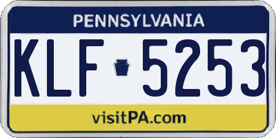PA license plate KLF5253