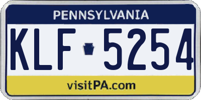 PA license plate KLF5254