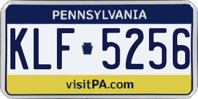 PA license plate KLF5256