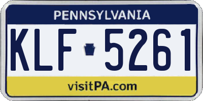 PA license plate KLF5261