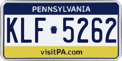 PA license plate KLF5262