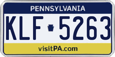 PA license plate KLF5263
