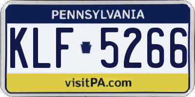 PA license plate KLF5266