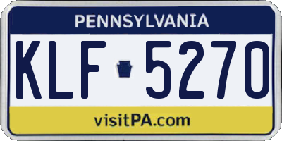 PA license plate KLF5270