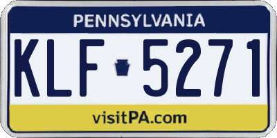 PA license plate KLF5271