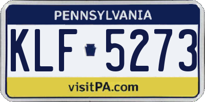 PA license plate KLF5273