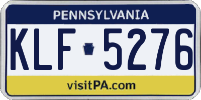PA license plate KLF5276