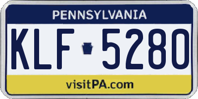 PA license plate KLF5280