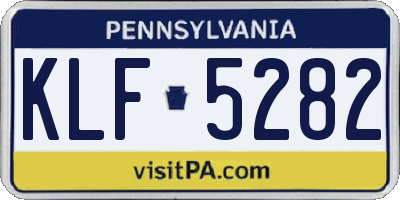 PA license plate KLF5282