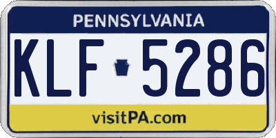 PA license plate KLF5286