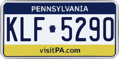 PA license plate KLF5290