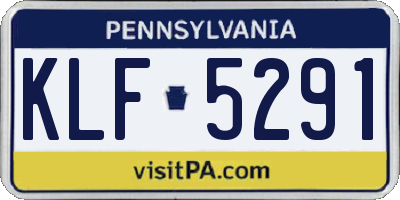 PA license plate KLF5291