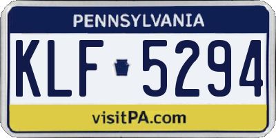 PA license plate KLF5294