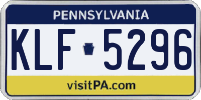 PA license plate KLF5296