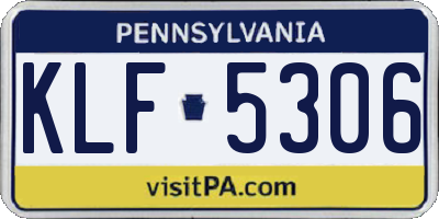 PA license plate KLF5306