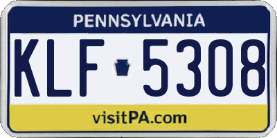 PA license plate KLF5308