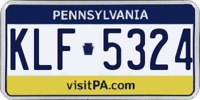 PA license plate KLF5324