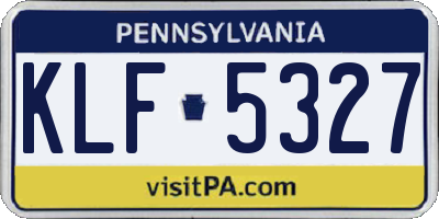 PA license plate KLF5327